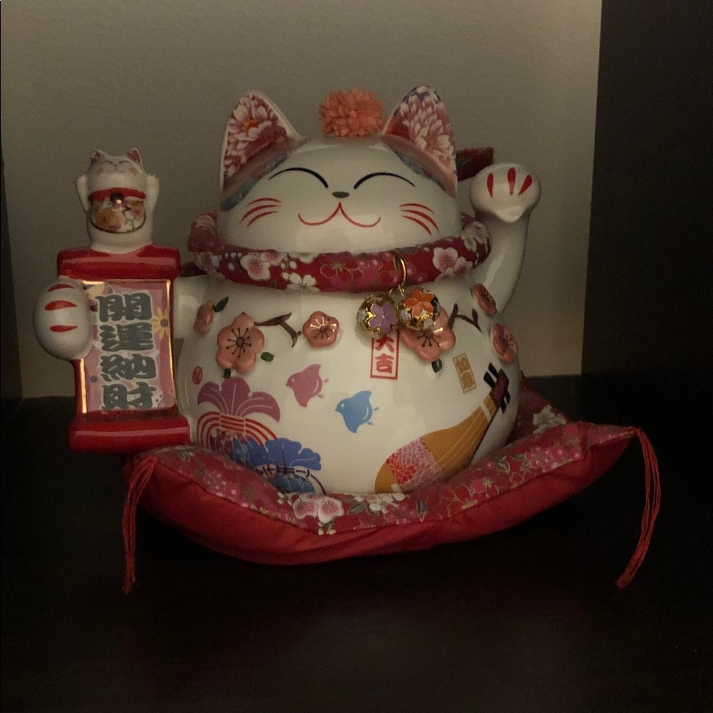 Adorable Lucky cat coins collector